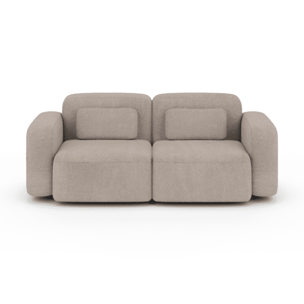 Sofa beżowa do salonu dwuosobowa