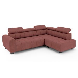 Czerwony narożnik Lotus na białym tle, ujęcie frontowe z prawej strony.