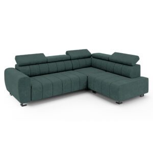 Zielony narożnik Lotus na białym tle, widok z przodu pod kątem.